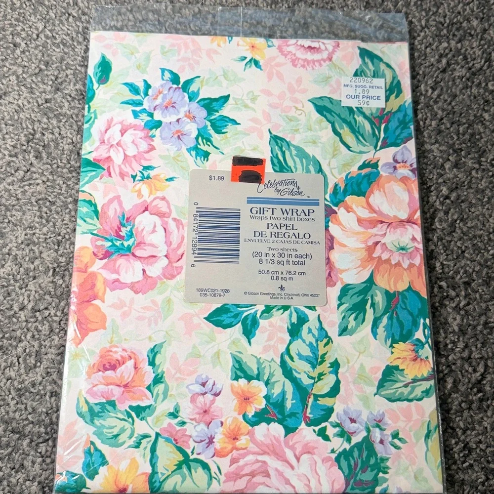 5/$25 VINTAGE Birthday Wrapping Paper Flowers